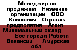 Менеджер по продажам › Название организации ­ ООО Компания › Отрасль предприятия ­ Агент › Минимальный оклад ­ 30 000 - Все города Работа » Вакансии   . Амурская обл.